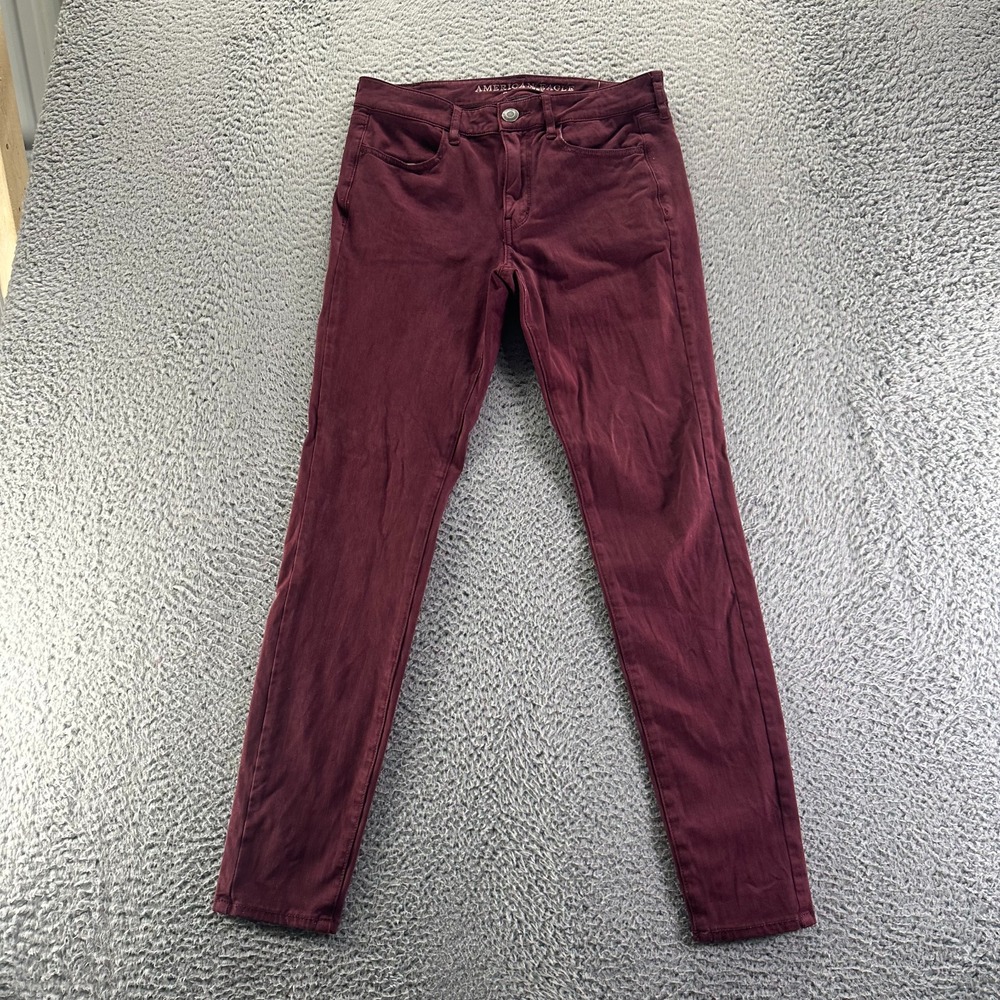 American Eagle Outfitters Jeans Women 6 Red Denim Jegging Skinny Stretch Hi-Rise